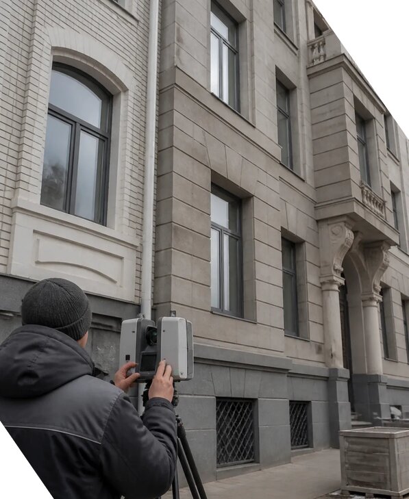 Лазерное сканирование фасадов зданий для обследования в Салехарде